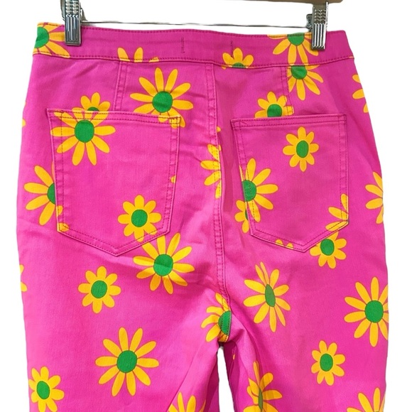 We The Free Youthquake Crop Flare Jeans Sz 31 Floral Print Pink Retro Pants - Picture 7 of 12